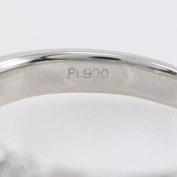 Oval Ring Pt900Platinum/diamond #4.9(US Size) 4.7g Women - Picture 7 of 8